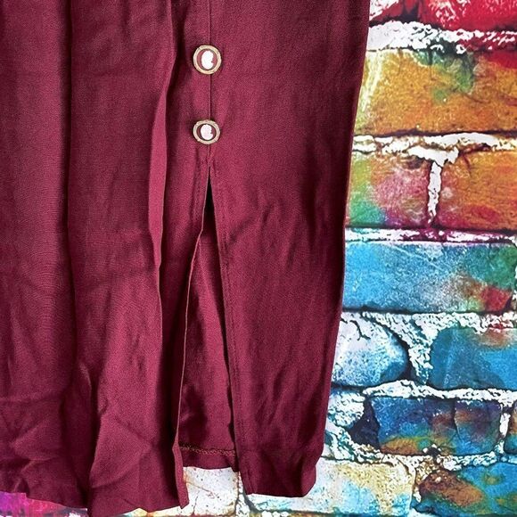 Vintage Cameo Button Midi Skirt Side Slit Size medium - Picture 2 of 5